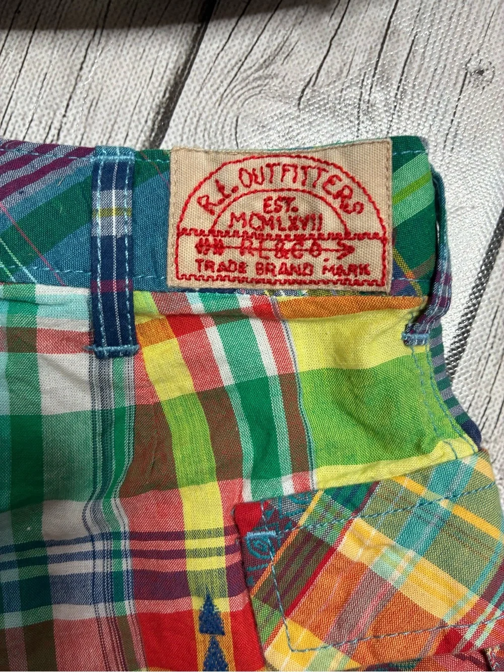 Ralph Lauren Patchwork Madras Plaid Cargo Shorts-Girls